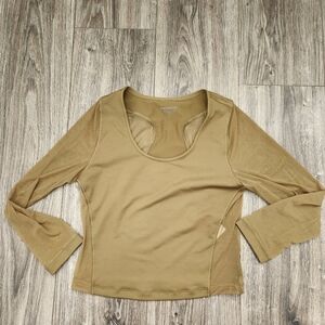 Athleta Pacer Mesh Top In Alacia Olive Size Small